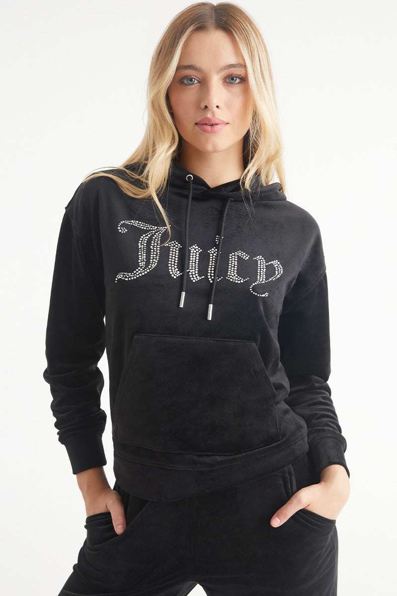 Plus-Size Big Bling Embossed Velour Jogger