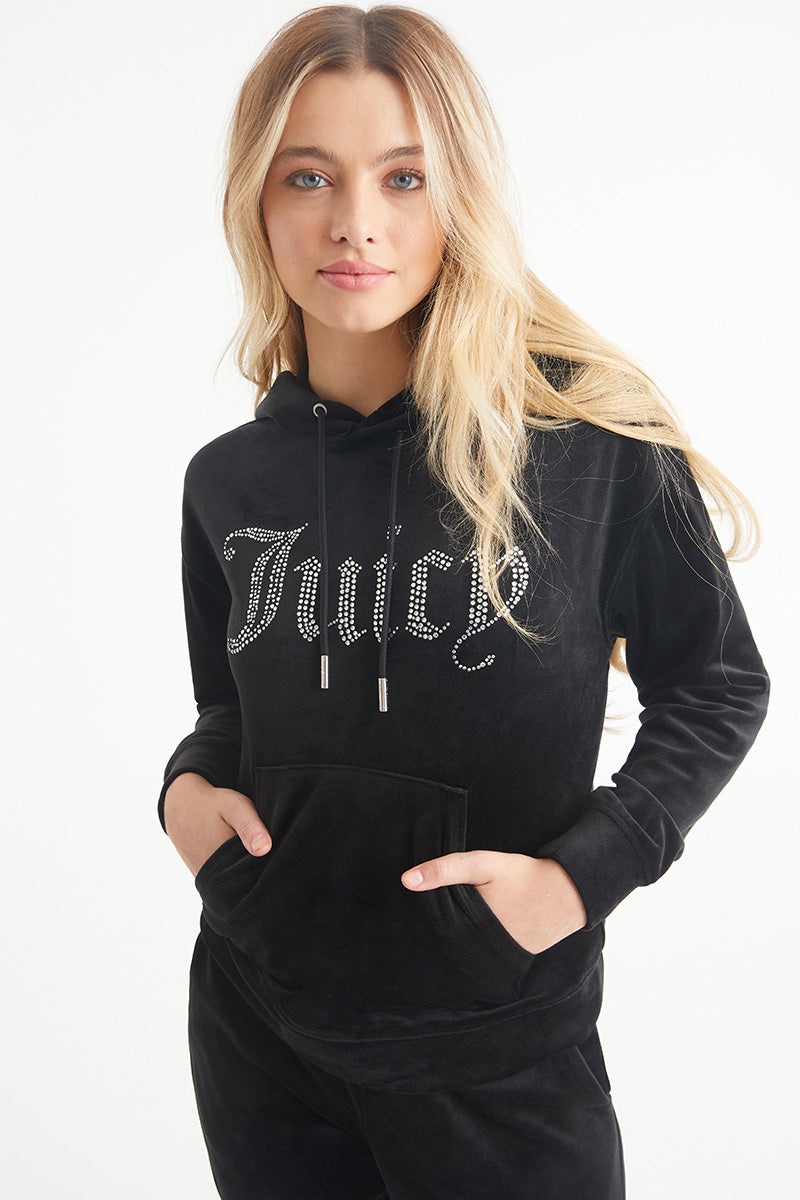 Oversized Big Bling Velour Hoodie - Juicy Couture