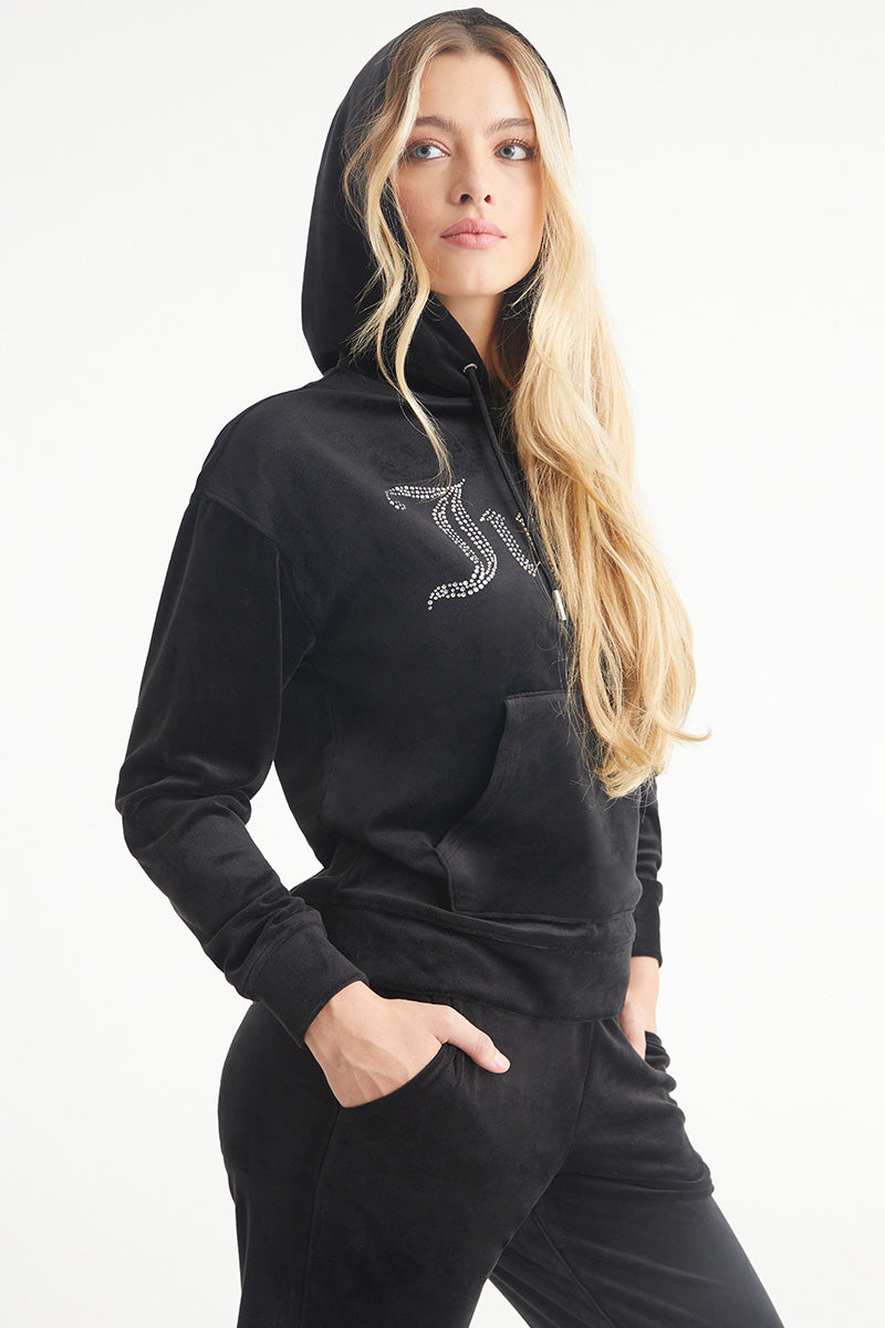 Oversized Big Bling Velour Hoodie - Juicy Couture