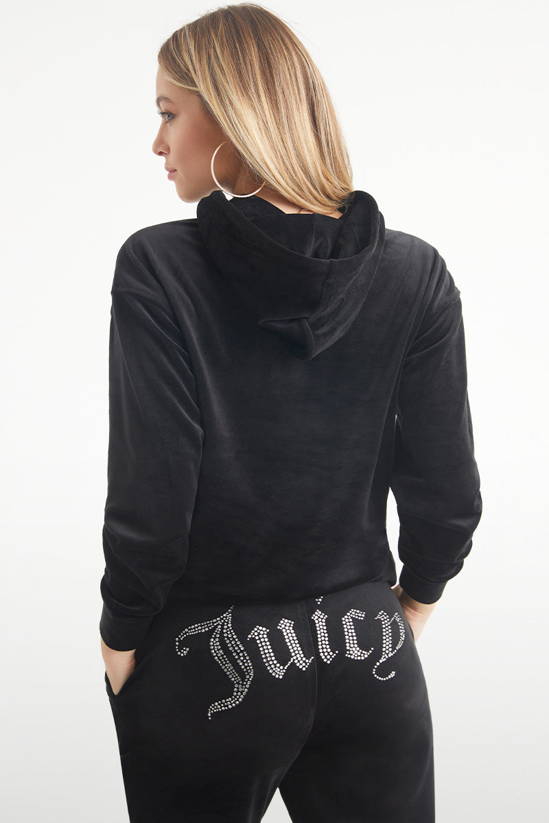 Oversized Big Bling Velour Hoodie - Juicy Couture