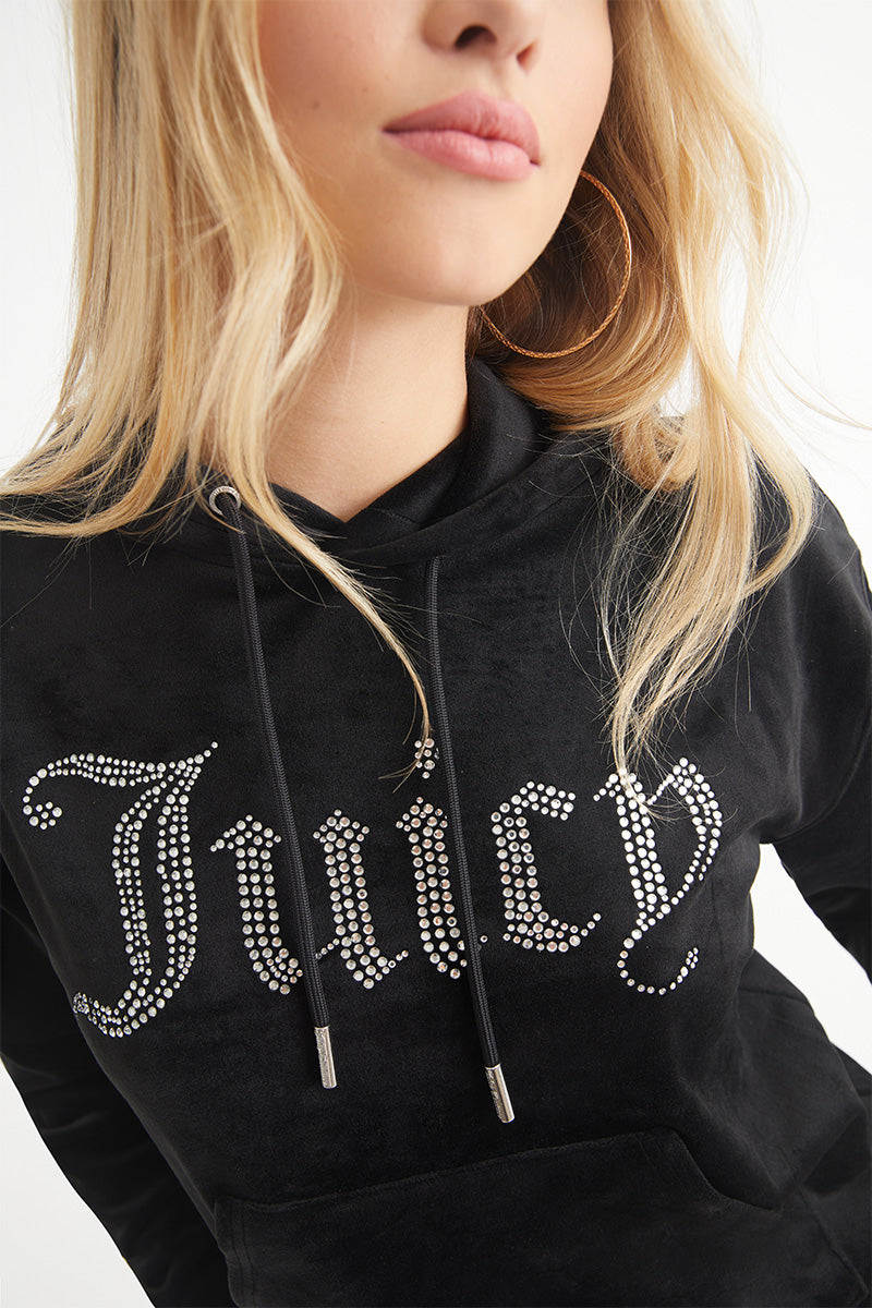 Oversized Big Bling Velour Hoodie - Juicy Couture
