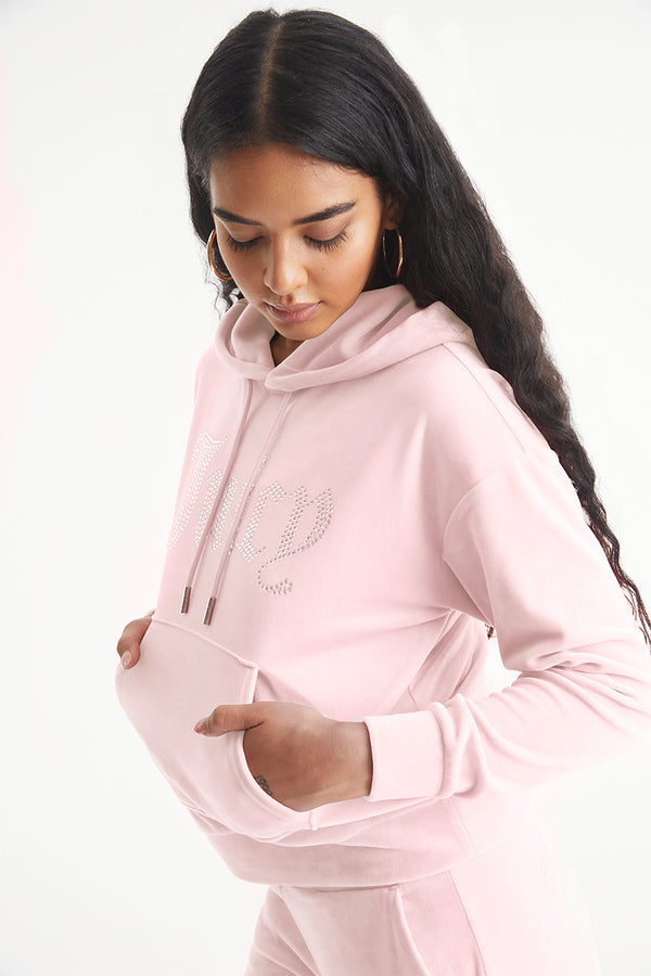 Oversized Big Bling Velour Hoodie - Juicy Couture