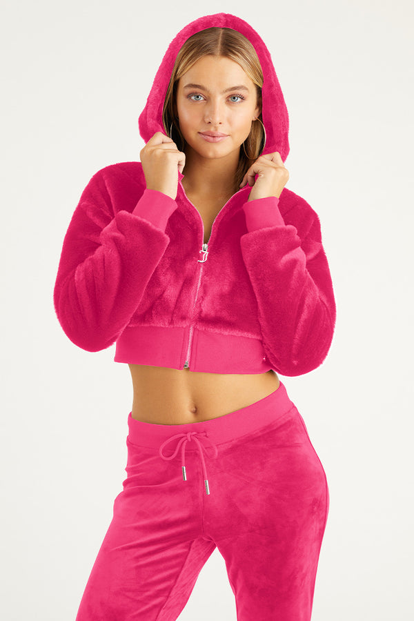 Cropped Faux Fur Jacket - Juicy Couture