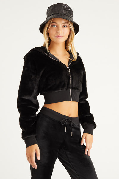 Cropped Faux Fur Jacket - Juicy Couture