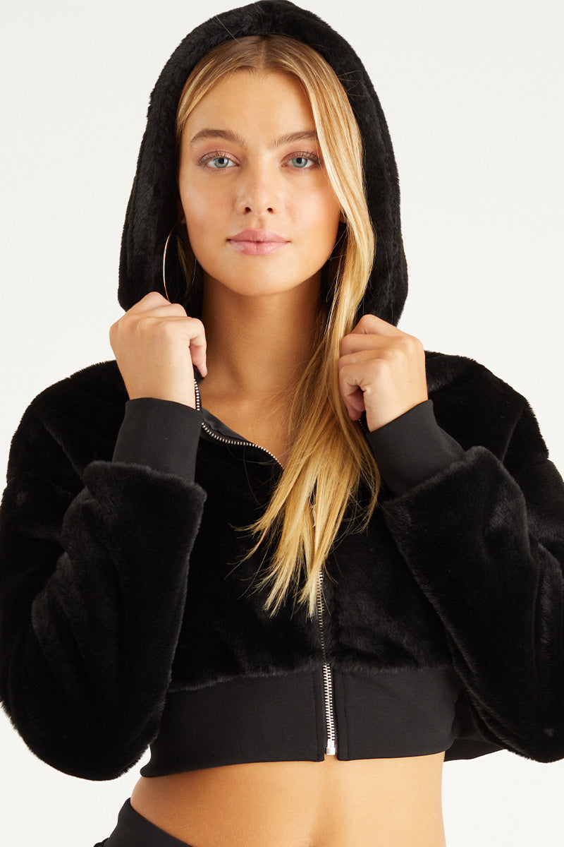 Cropped Faux Fur Jacket - Juicy Couture