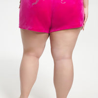 Plus-Size Big Bling Velour Shorts - Juicy Couture