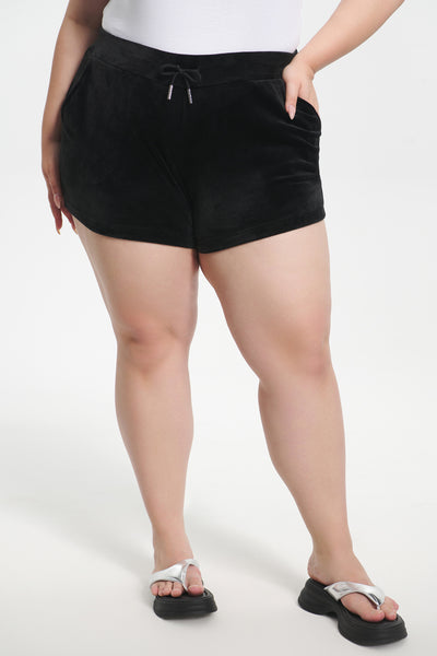 Plus-Size Big Bling Velour Shorts - Juicy Couture