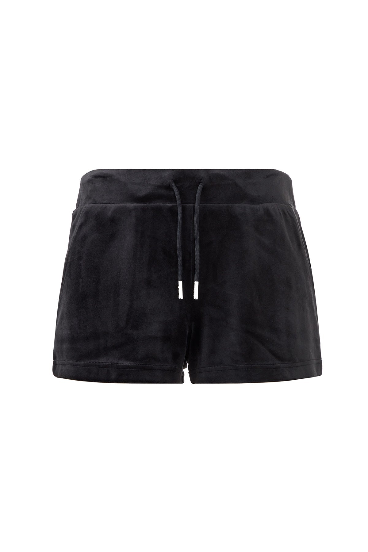 希少Juicy Couture ベロアショートパンツ ブラック S Y2K Big Bling Velour Track Shorts - Juicy Couture