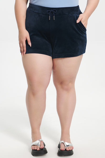 Plus-Size Big Bling Velour Shorts - Juicy Couture