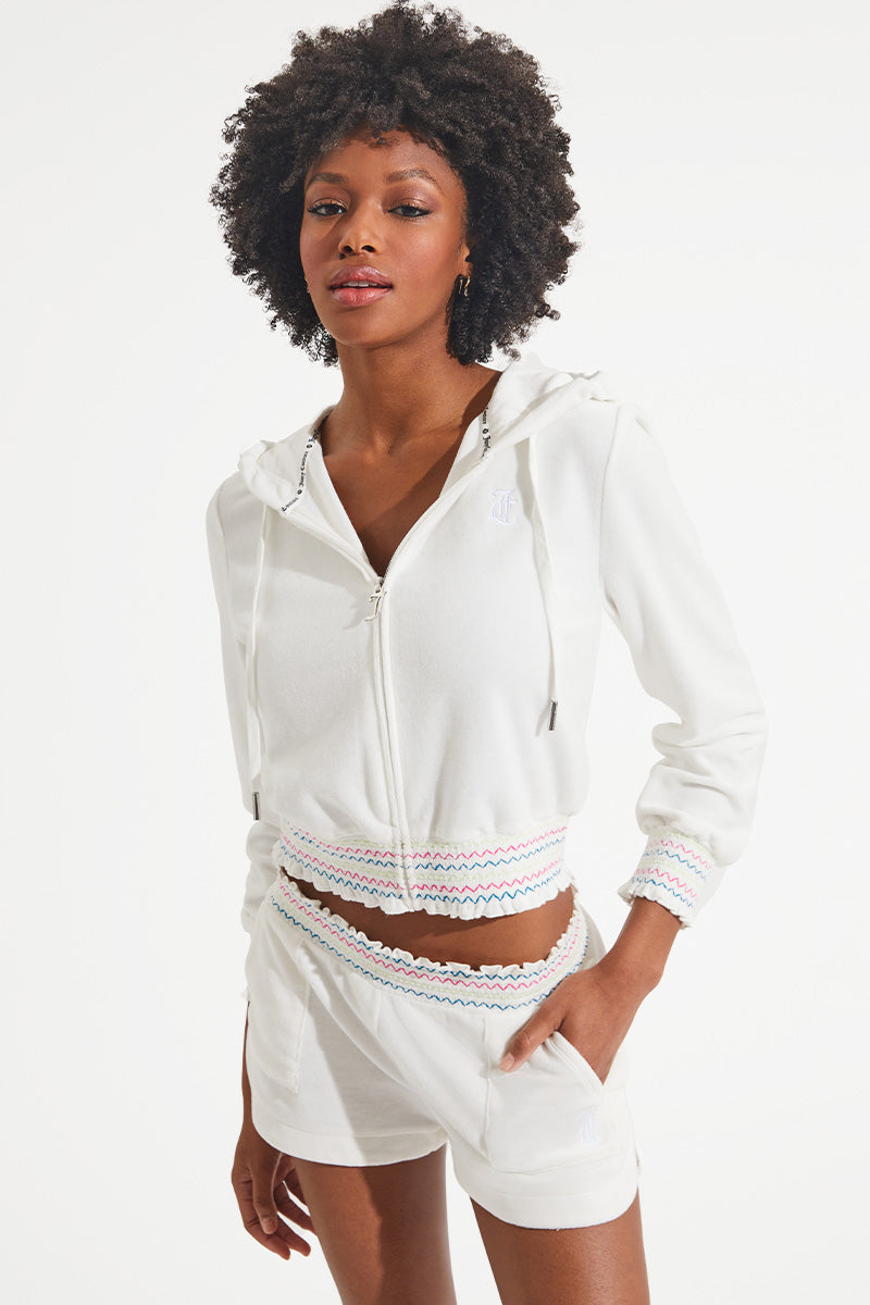 Retro Cotton Velour Hoodie - Juicy Couture