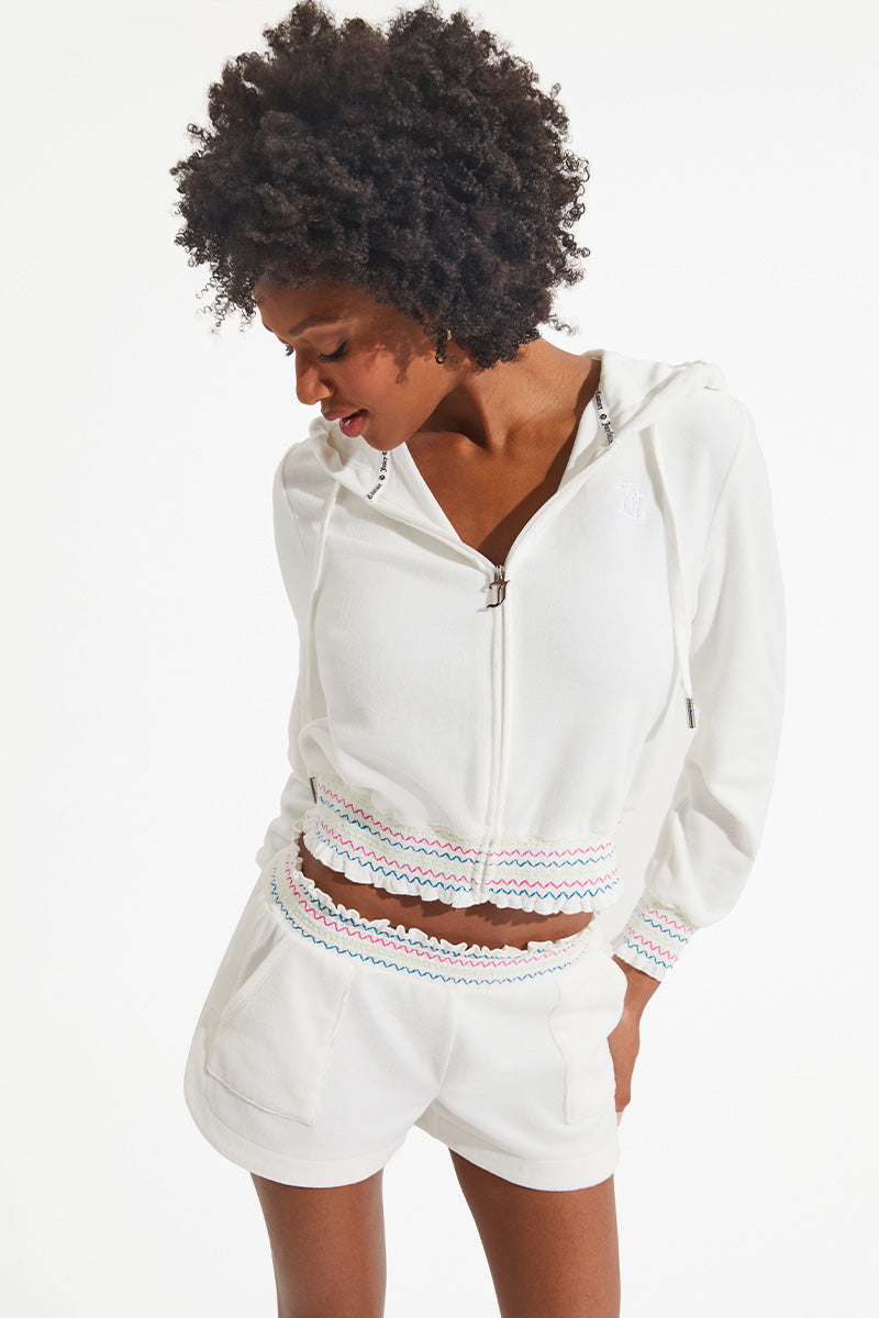 Retro Cotton Velour Hoodie - Juicy Couture