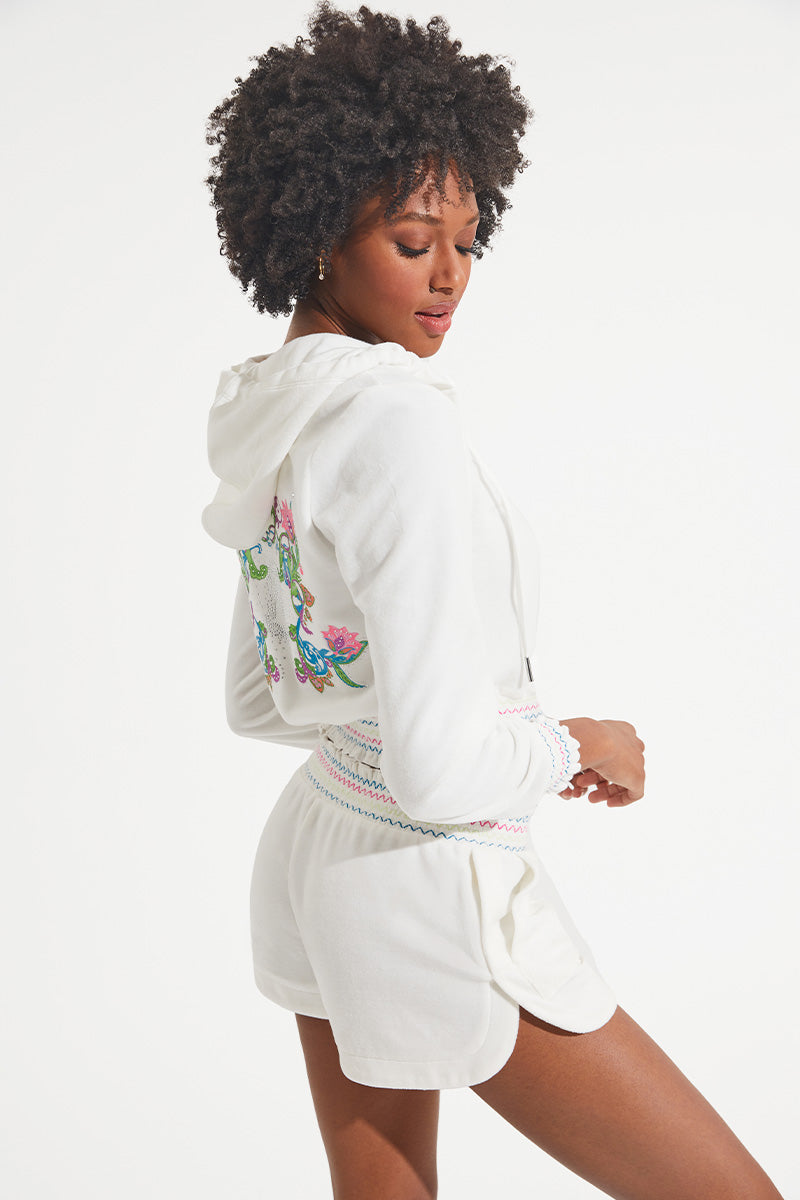 Retro Cotton Velour Hoodie - Juicy Couture