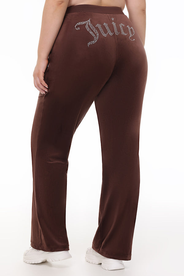 Plus-Size OG Big Bling Velour Track Pants - Juicy Couture