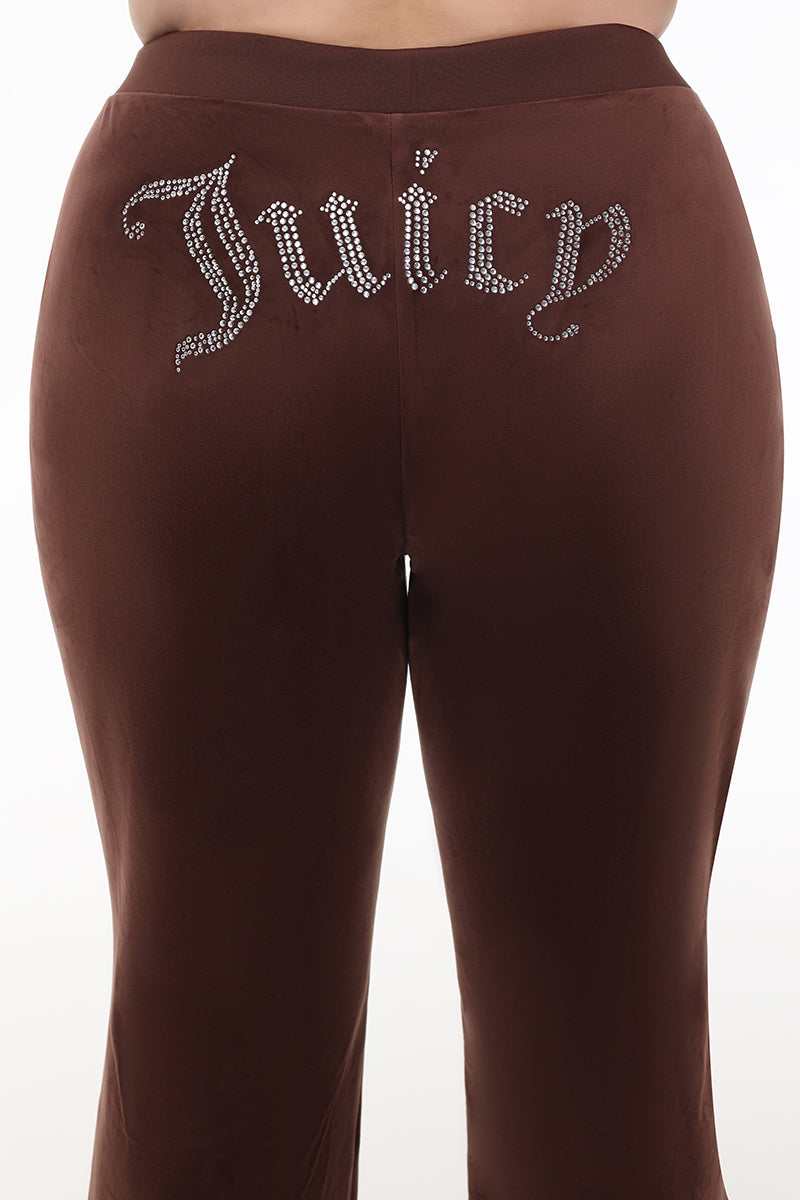 Plus-Size OG Big Bling Velour Track Pants - Juicy Couture