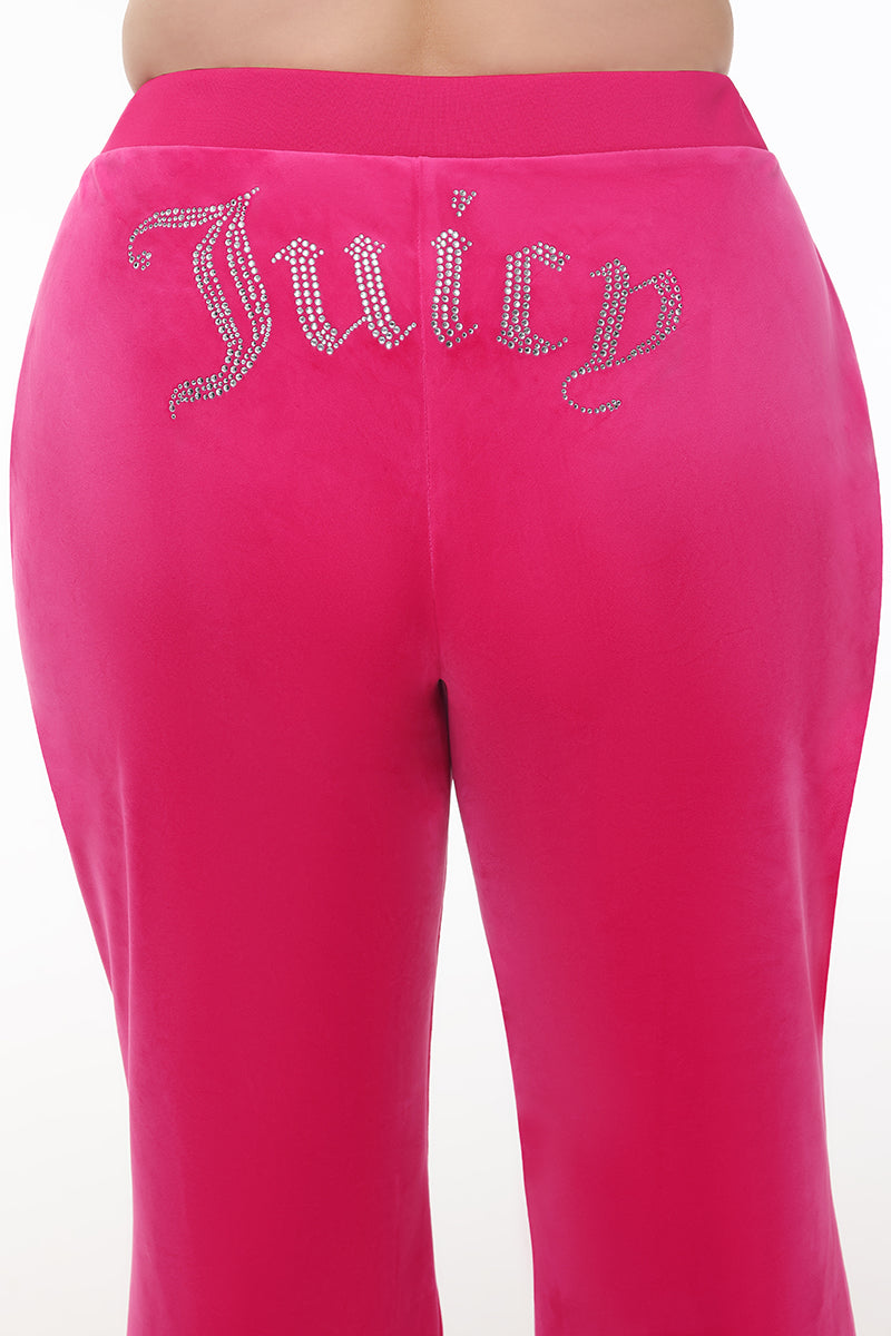 Plus-Size OG Big Bling Velour Track Pants - Juicy Couture