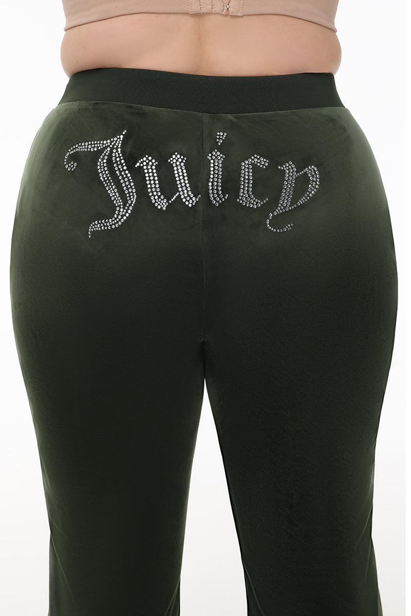 Plus-Size OG Big Bling Velour Track Pants - Juicy Couture