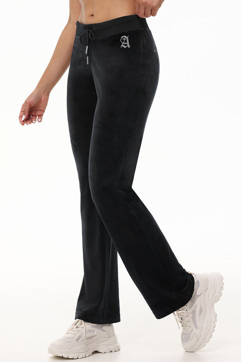 Custom Initial OG Big Bling Velour Track Pants