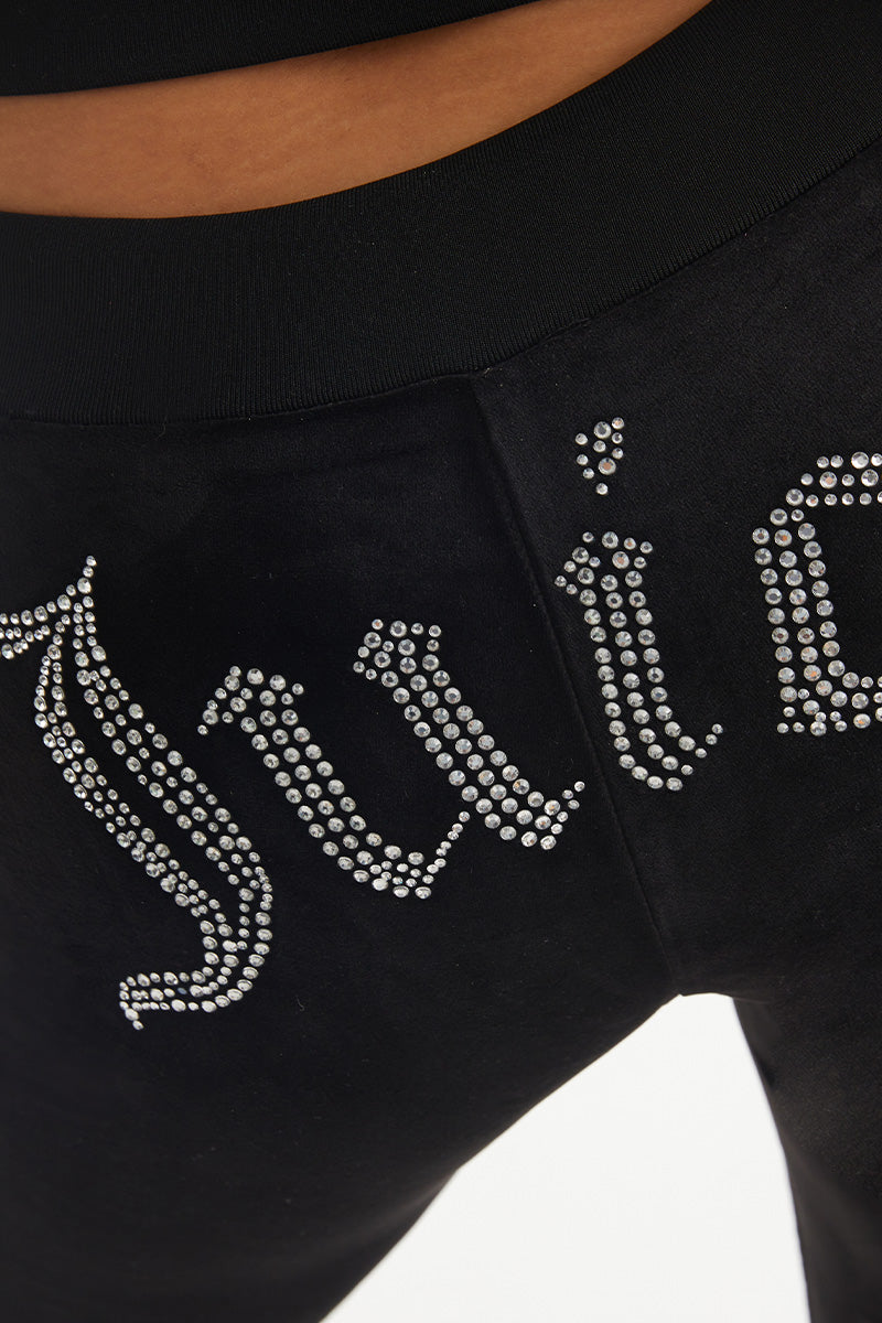Juicy Couture - Black Glitter Velour Leggings