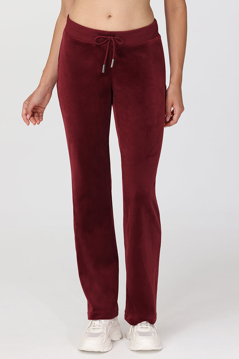 OG Big Bling Velour Track Pants - Red Dahlia - Juicy Couture