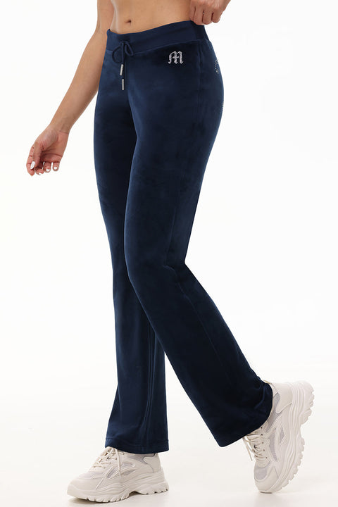 Custom Initial OG Big Bling Velour Track Pants