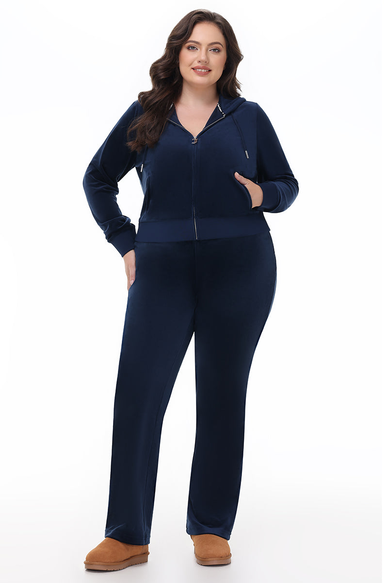 Plus-Size OG Big Bling Velour Track Pants
