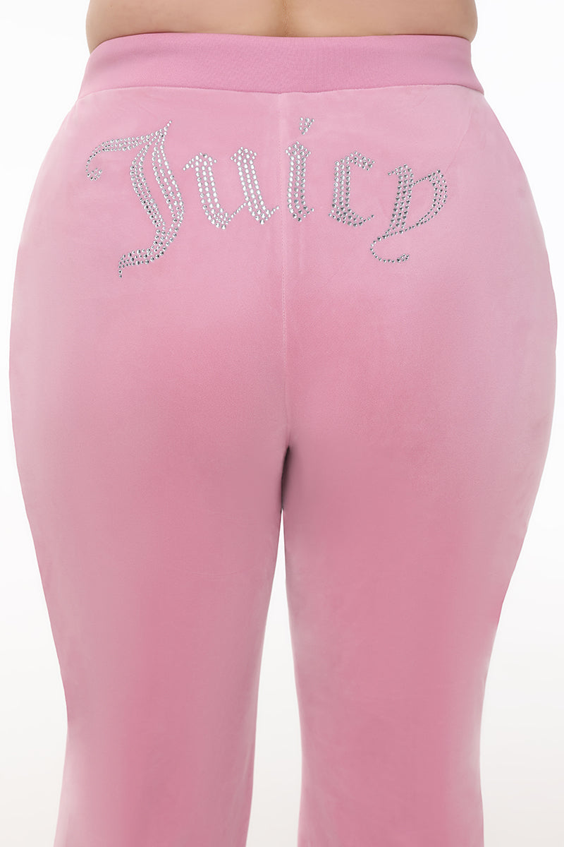 Plus-Size OG Big Bling Velour Track Pants - Juicy Couture