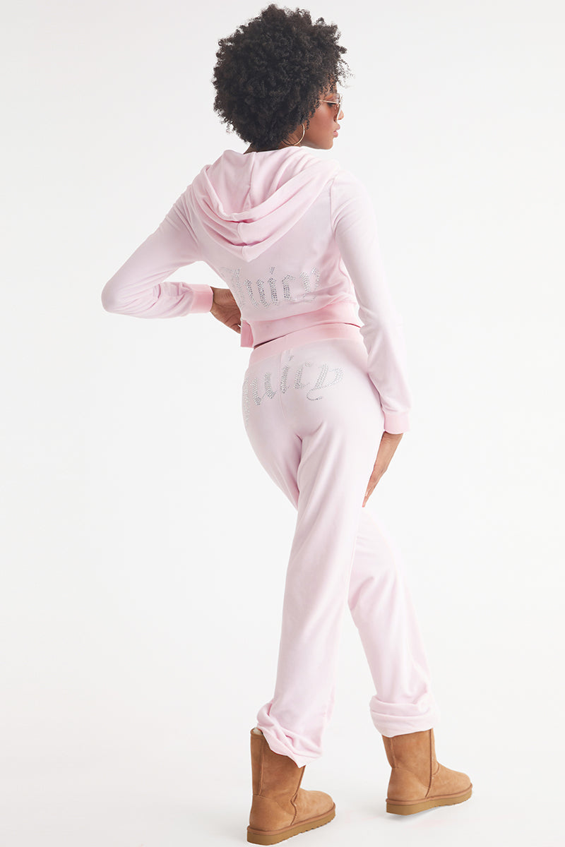 Juicy Couture Embellished Velour Track Pant  Juicy tracksuit, Pink juicy  couture track suit, Juicy couture track suit