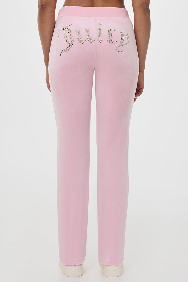 【Juicy Couture】 OG BIG BLING VELOUR Track Pants PINK OG Big Bling Velour Track Pants - Juicy Couture