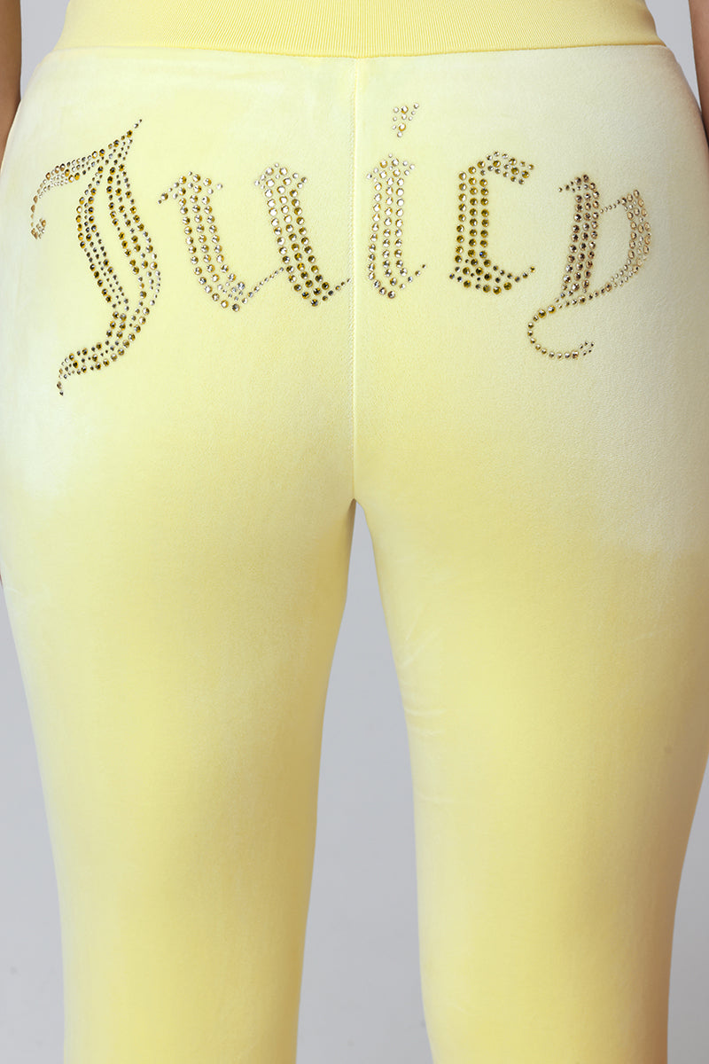 OG Big Bling Velour Track Pants - Yellow Iris - Vince Camuto