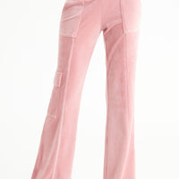 Low Rise Snap Pocket Velour Cargo Pants - Juicy Couture