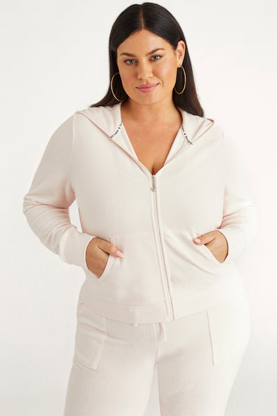 Plus-Size Icons Classic Cotton Velour Hoodie - Juicy Couture