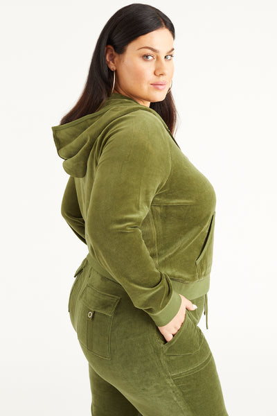 Plus-Size Icons Classic Cotton Velour Hoodie - Juicy Couture