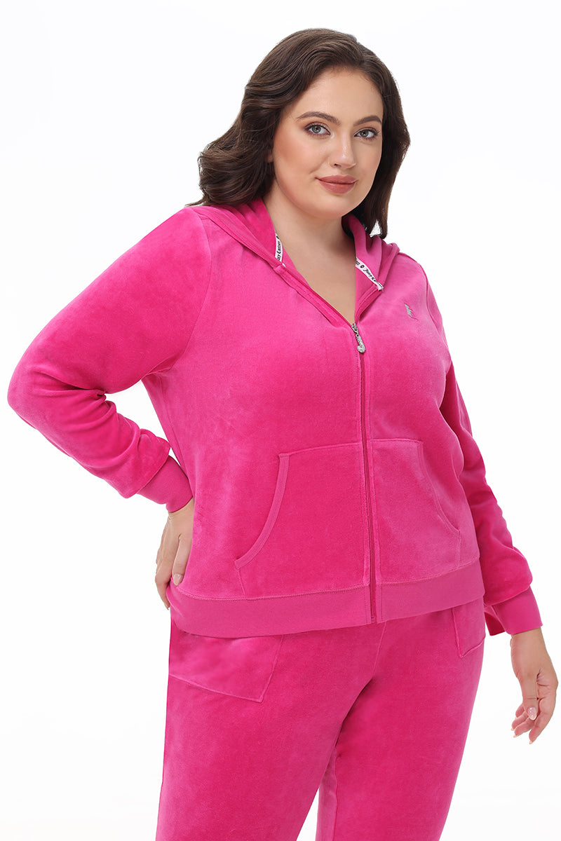 Plus-Size Scottie Cotton Velour Hoodie