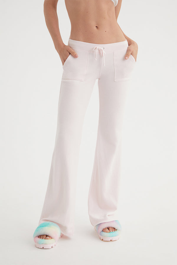 Hollywood Snap Pocket Cotton Velour Track Pants - Juicy Couture