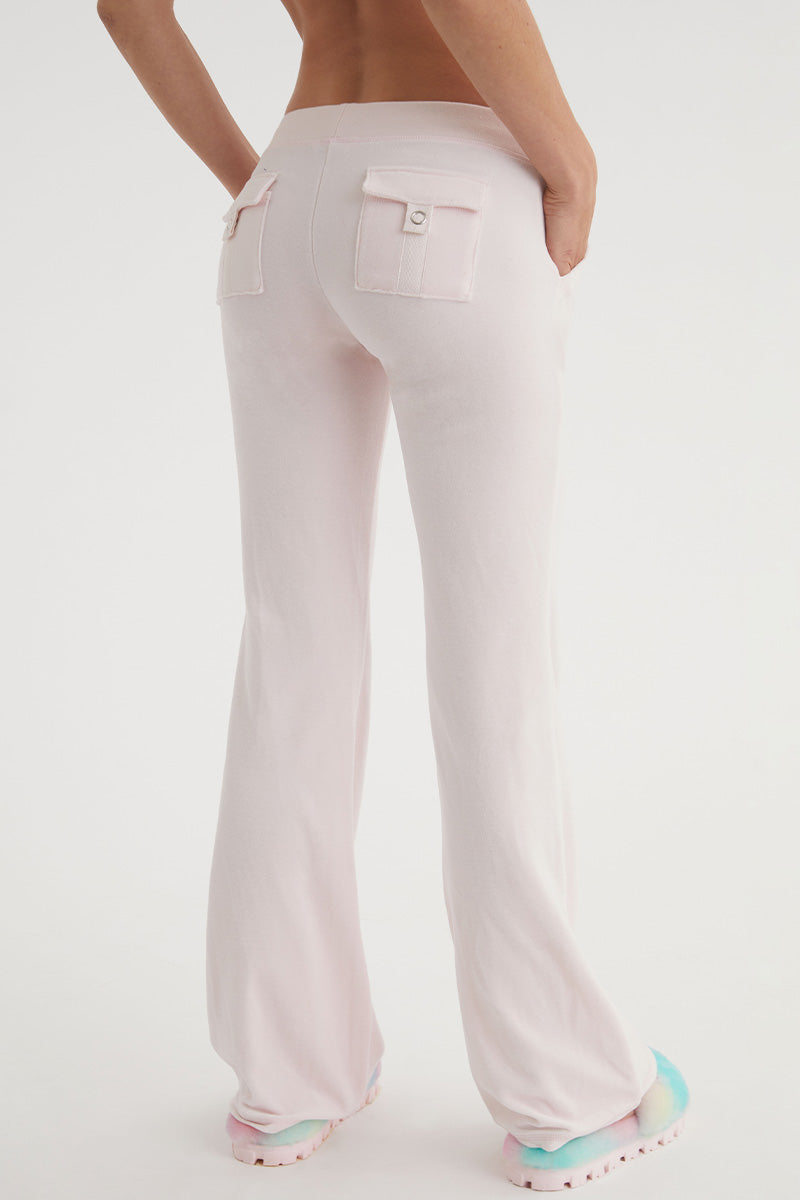 Hollywood Snap Pocket Cotton Velour Track Pants - Juicy Couture