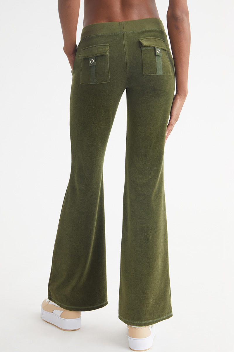 Hollywood Snap Pocket Cotton Velour Track Pants - Juicy Couture