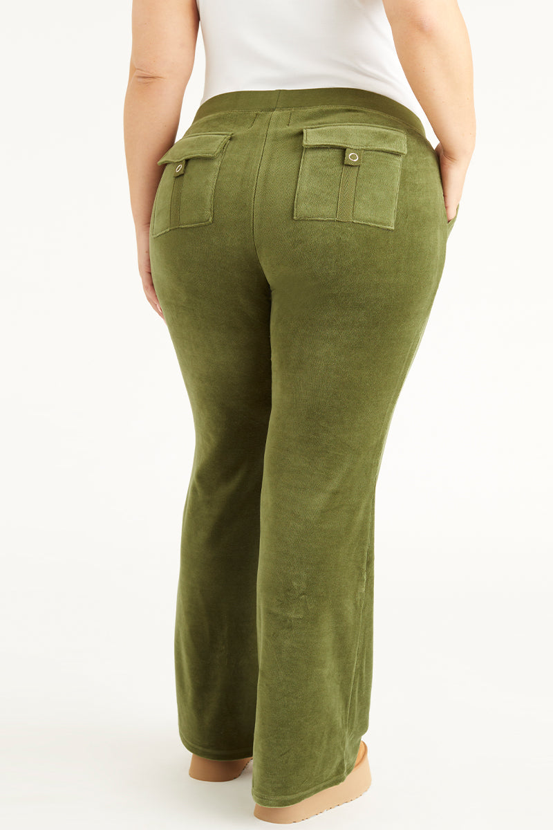 Plus-Size Classic Snap Pocket Cotton Velour Track Pants - Juicy Couture