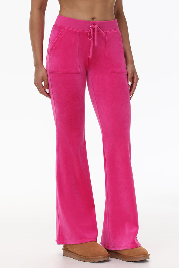 Hollywood Scottie Snap Pocket Cotton Velour Track Pants - Juicy Couture