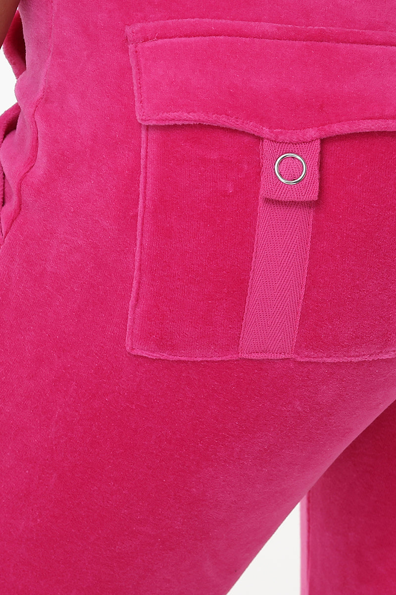 Hollywood Scottie Snap Pocket Cotton Velour Track Pants