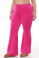 Plus-Size Hollywood Scottie Snap Pocket Velour Track Pants