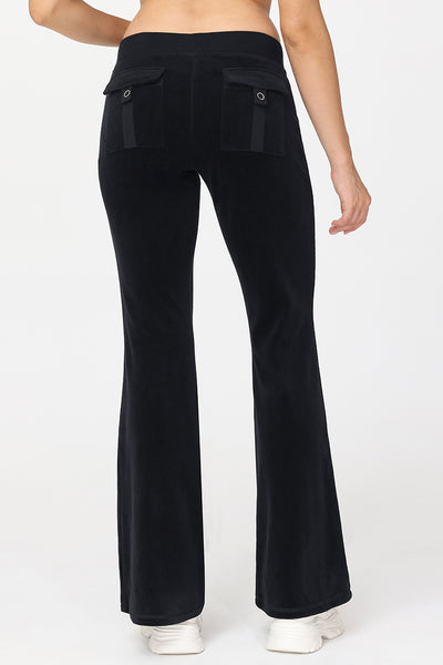 Hollywood Scottie Snap Pocket Cotton Velour Track Pants - Juicy Couture