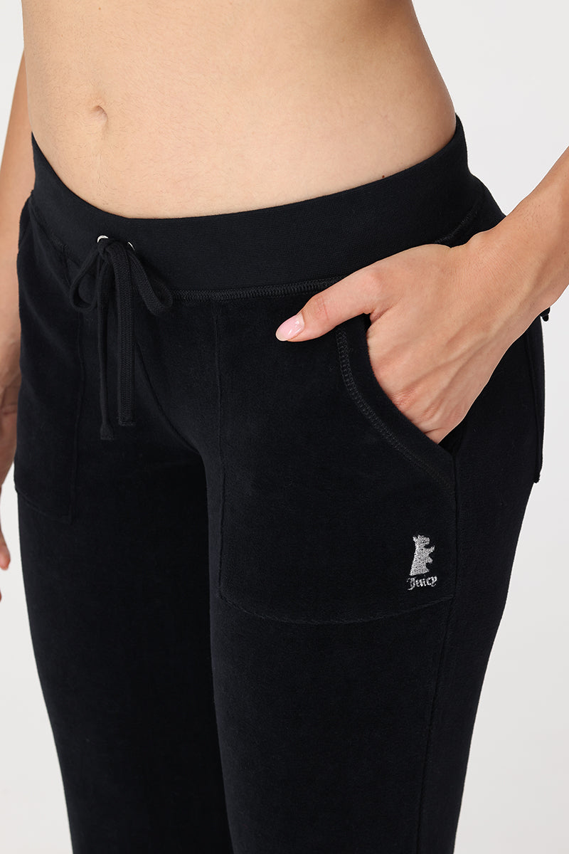 Hollywood Scottie Snap Pocket Cotton Velour Track Pants