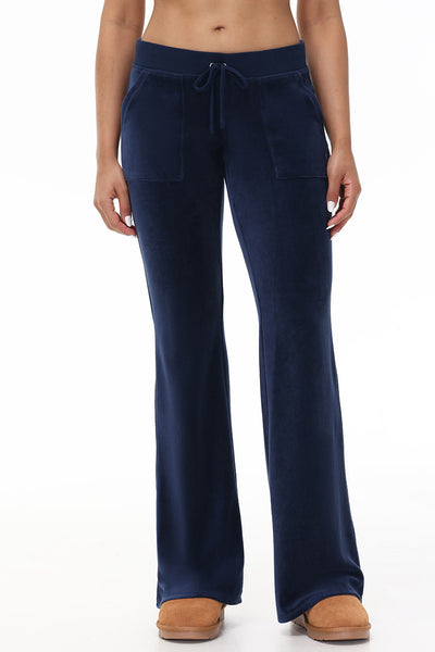 Hollywood Snap Pocket Cotton Velour Track Pants  - Juicy Couture