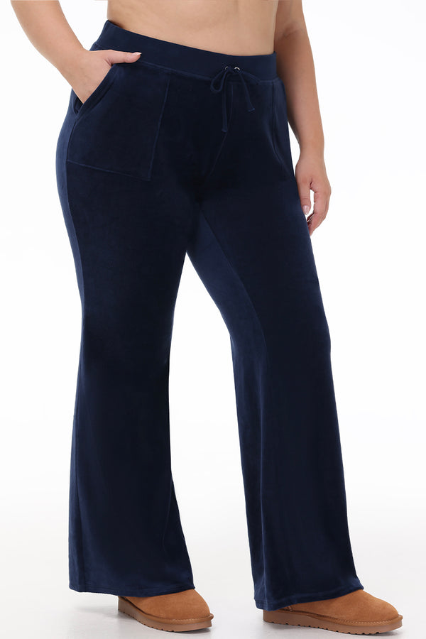 Plus-Size Hollywood Scottie Snap Pocket Cotton Velour Track Pants - Juicy Couture