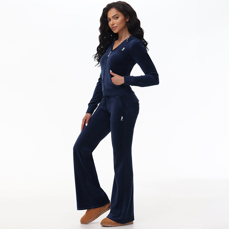 Hollywood Snap Pocket Cotton Velour Track Pants - Juicy Couture