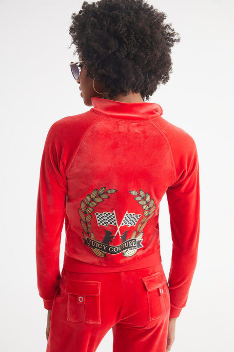 Mockneck Velour Cargo Track Jacket - Juicy Couture