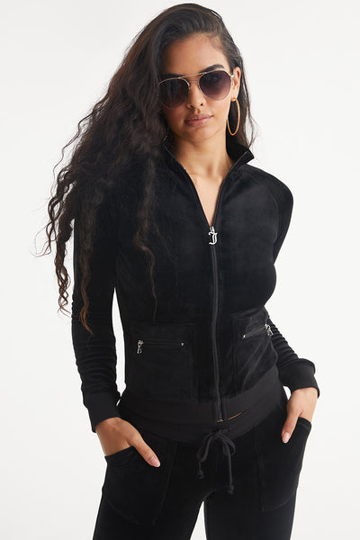 Mockneck Velour Cargo Track Jacket - Juicy Couture