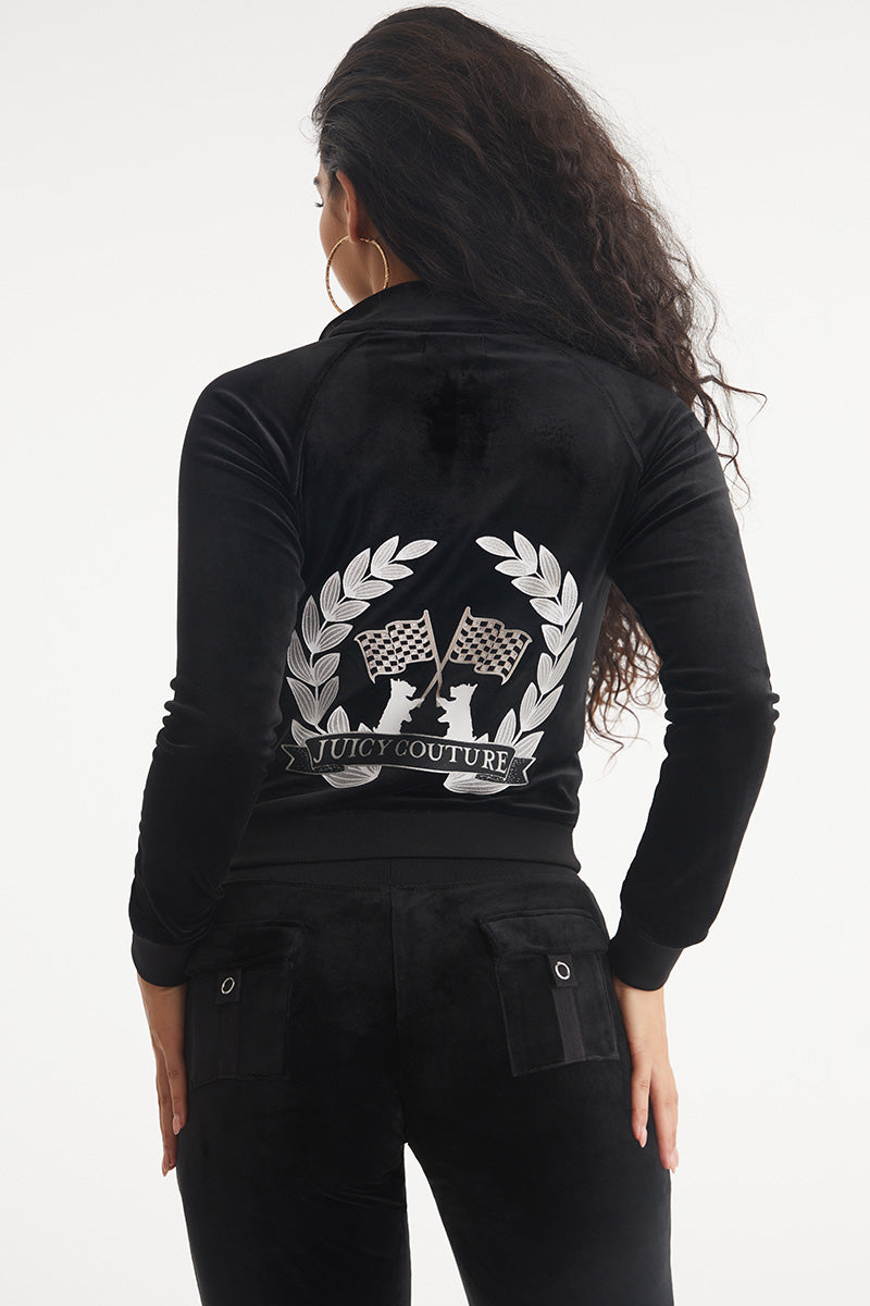 Mockneck Velour Cargo Track Jacket - Juicy Couture