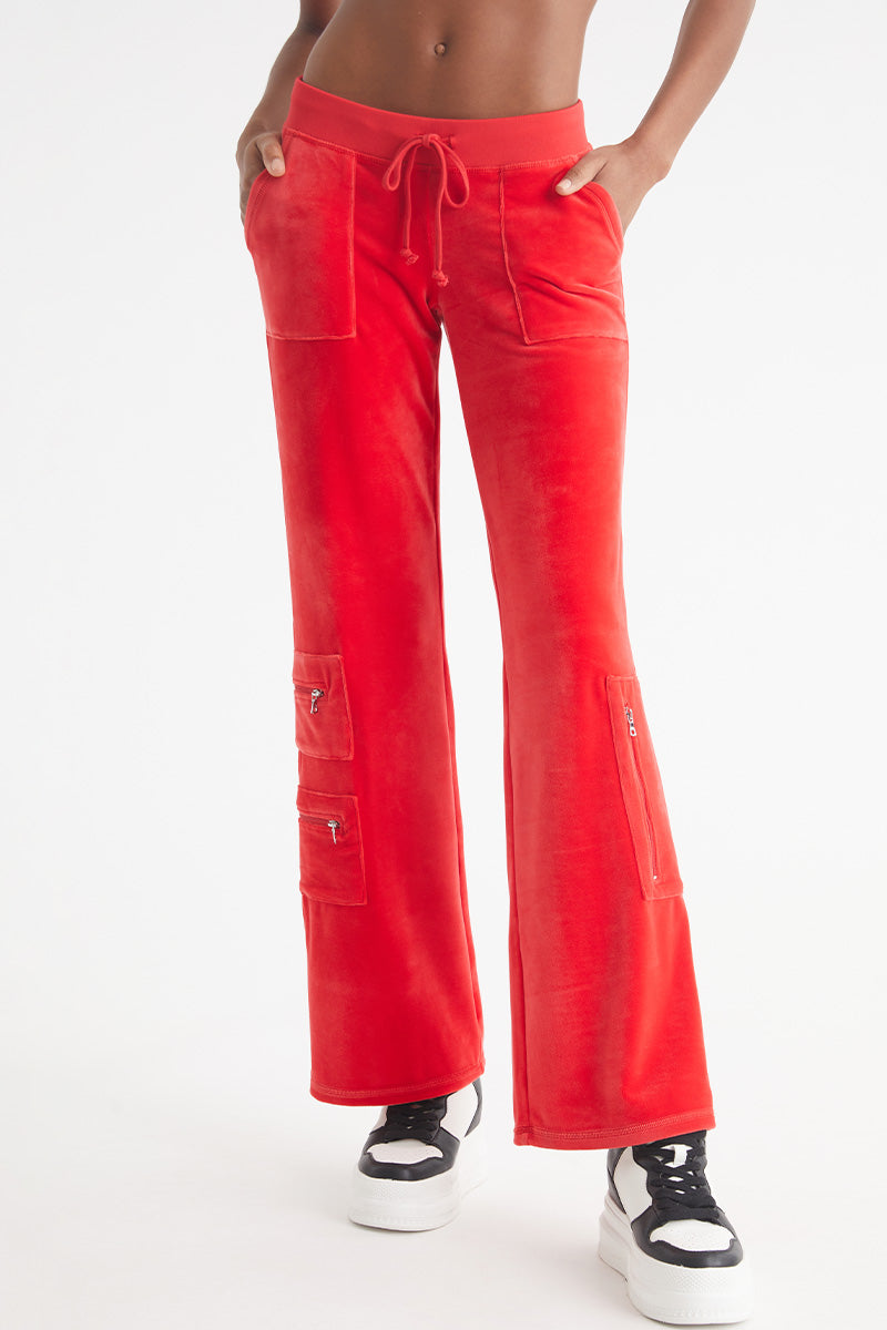 Snap Pocket Velour Cargo Pants - Juicy Couture
