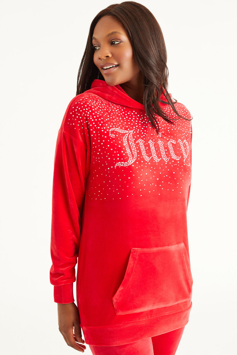 Oversized Big Bling Hoodie with Rhinestones - Juicy Couture